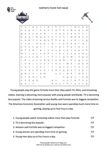 Fortnite Fever Text Maze